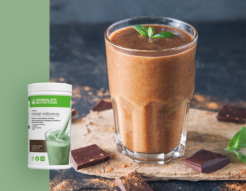 Smoothie czekoladowo miętowe?, przepisy, przepisy na koktajle, Herbalife, Herbalzone.pl